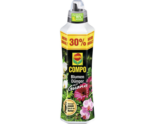 Bloemenmeststof met guano COMPO bloemenmeststof 1,3 L organisch-minerale, vloeibare meststof