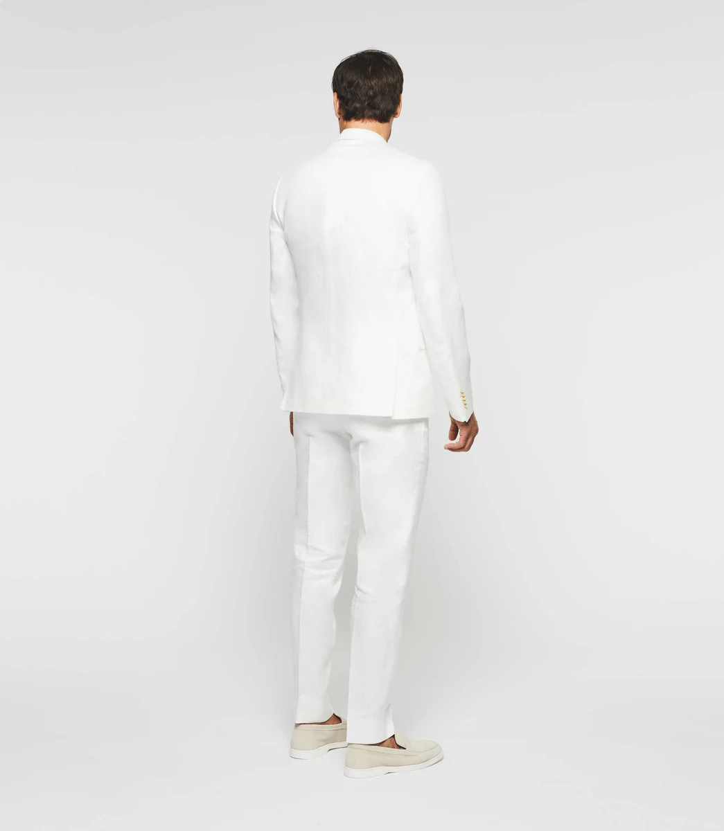 Veste ville séparable en lin blanc 