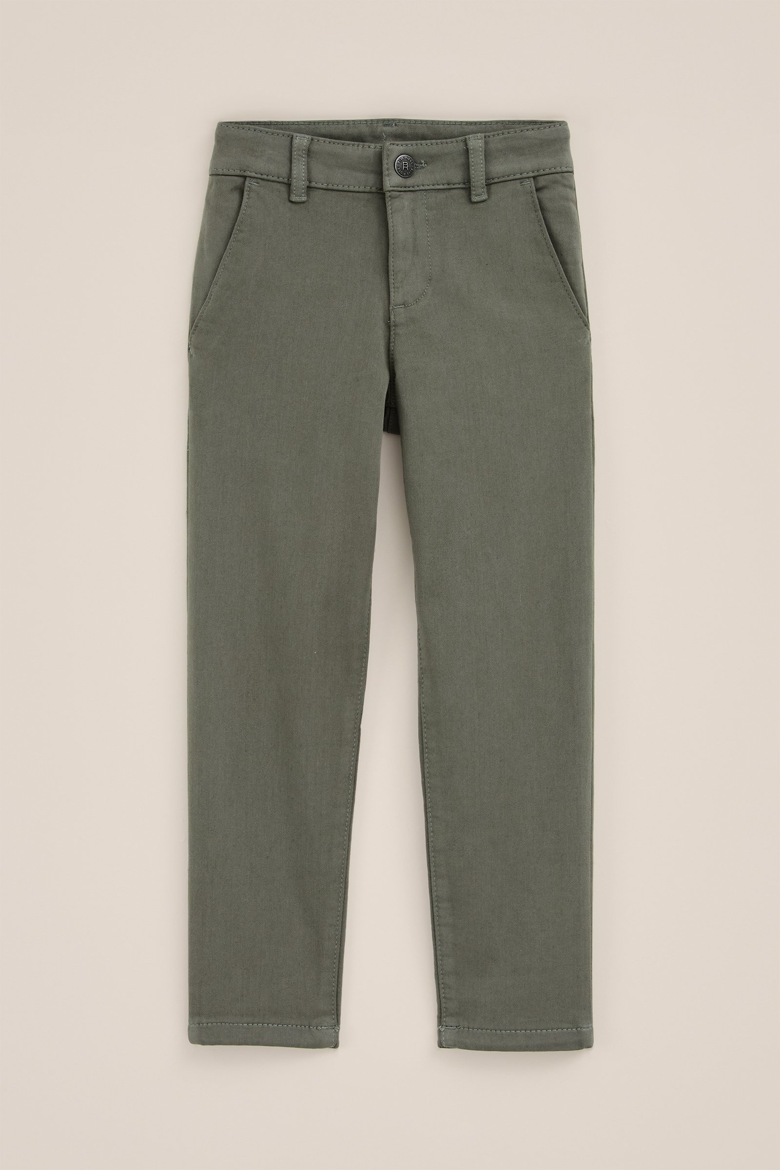 Jongens slim fit chino van jogkwaliteit WE Fashion Legergroen