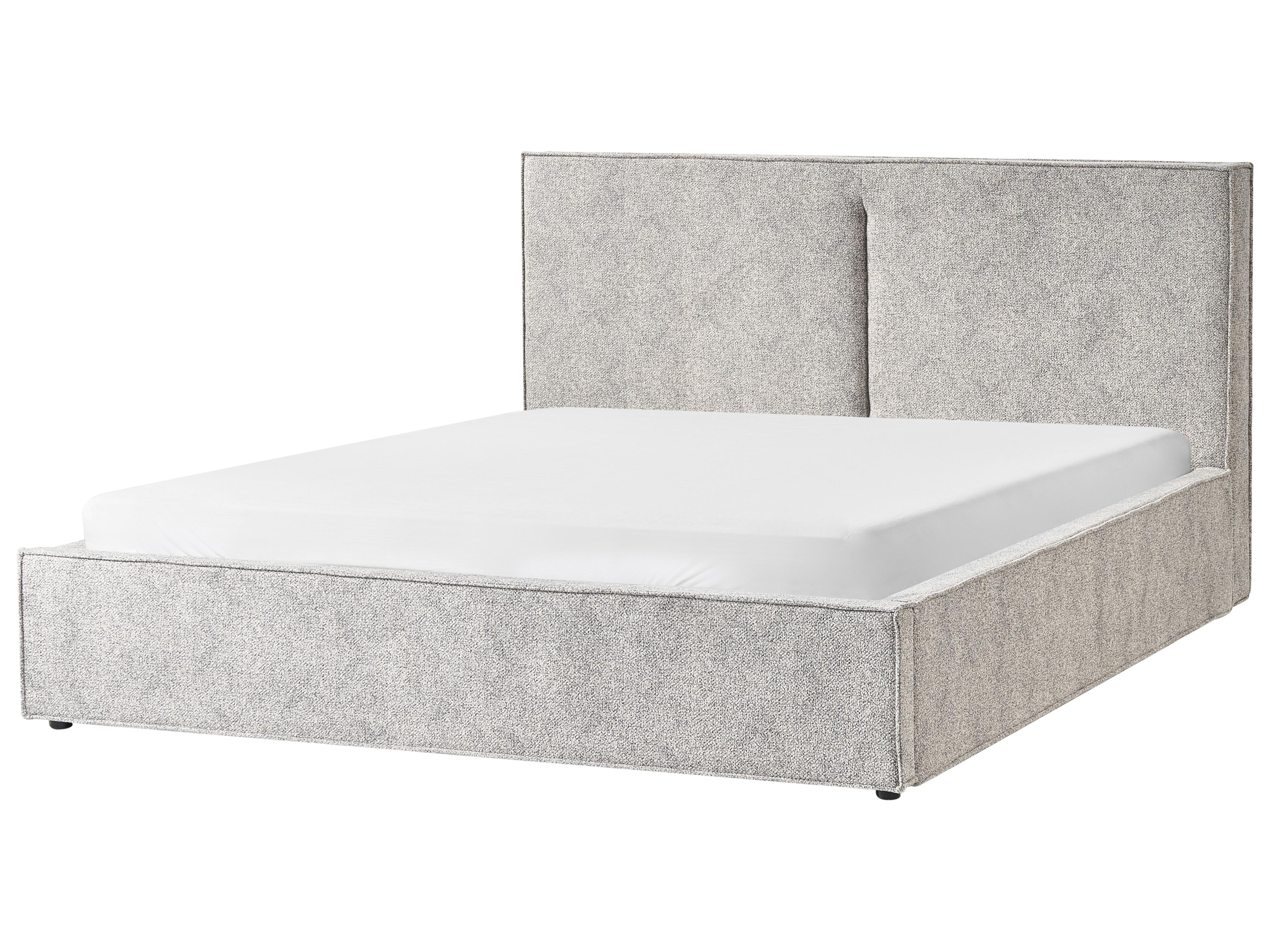 Bed met opbergruimte Gebreid velours MOISSAC 180 x 200 cm Zwart/wit