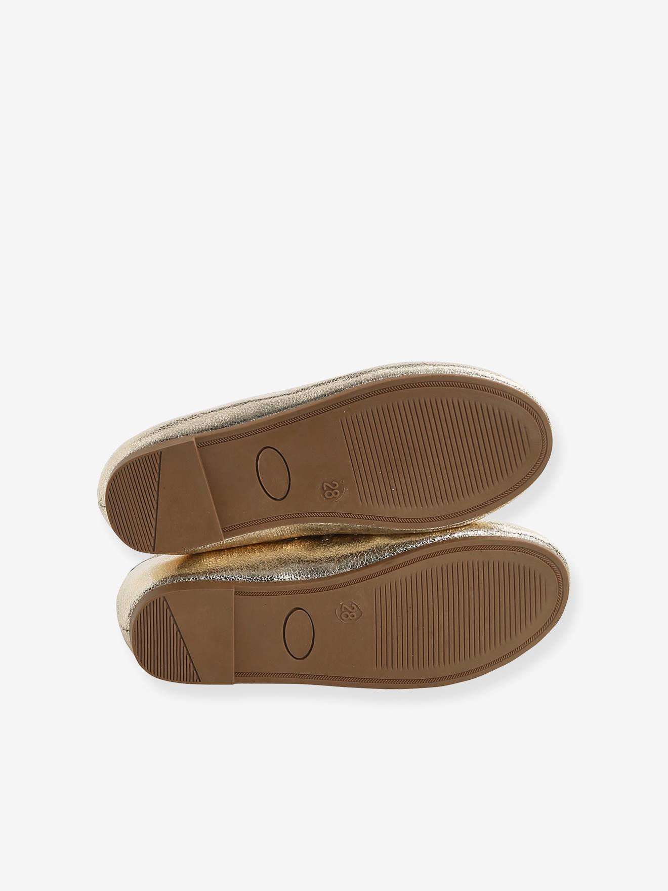 Sapatilhas de ballet iridescentes para meninas, douradas