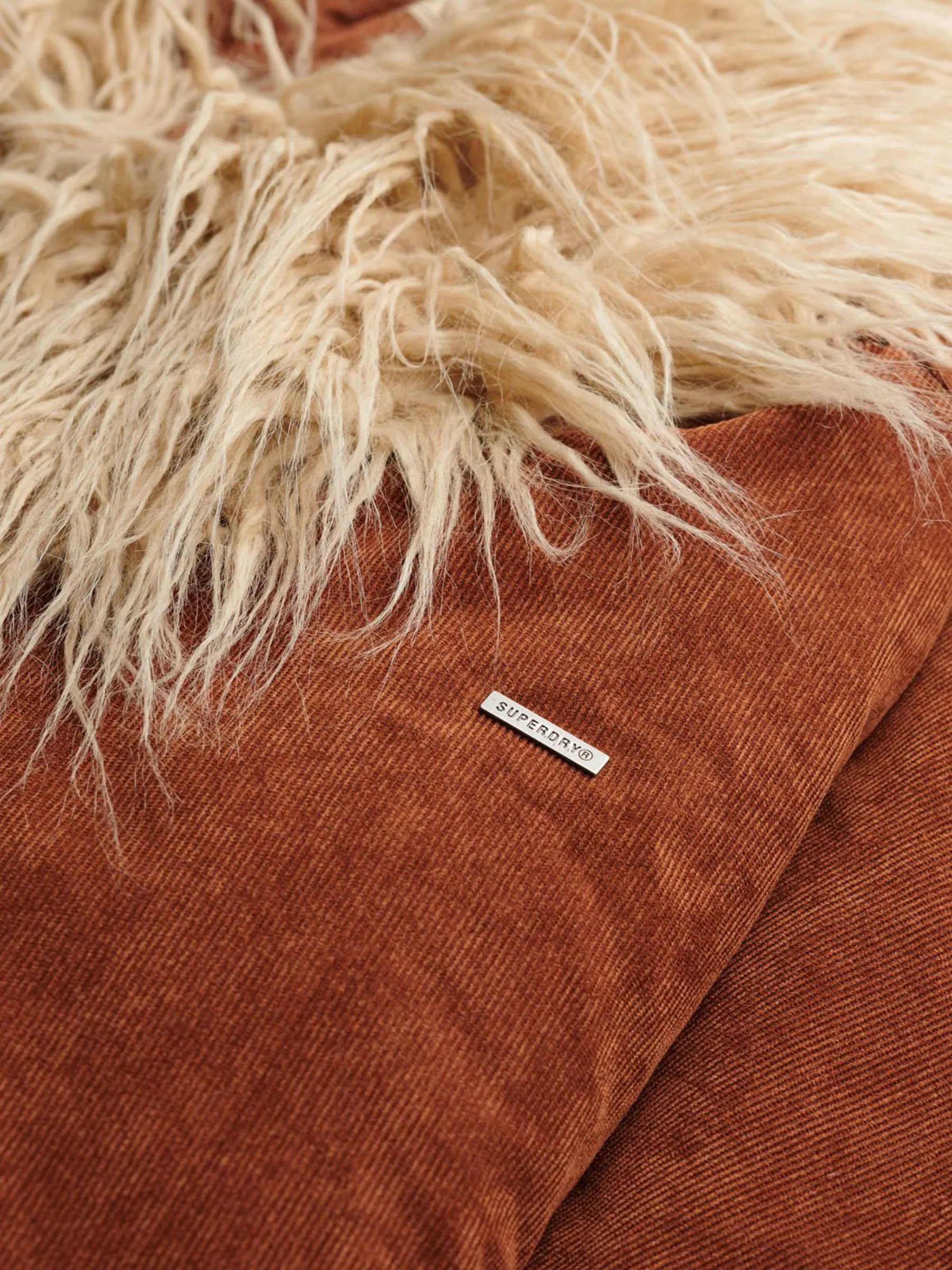 Kastanjebruin - Superdry Long Afghan Coat