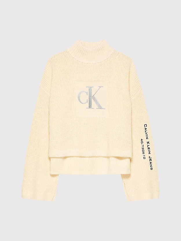 Suéter oversized com logo em camadas