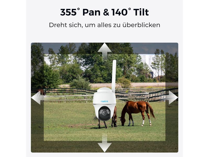 Reolink 4G/LTE-Kamera G430 inkl. Solarpanel Kabellose 2K 4G PT-Kamera mit smarter Erkennung inklusive Solar Panel 2