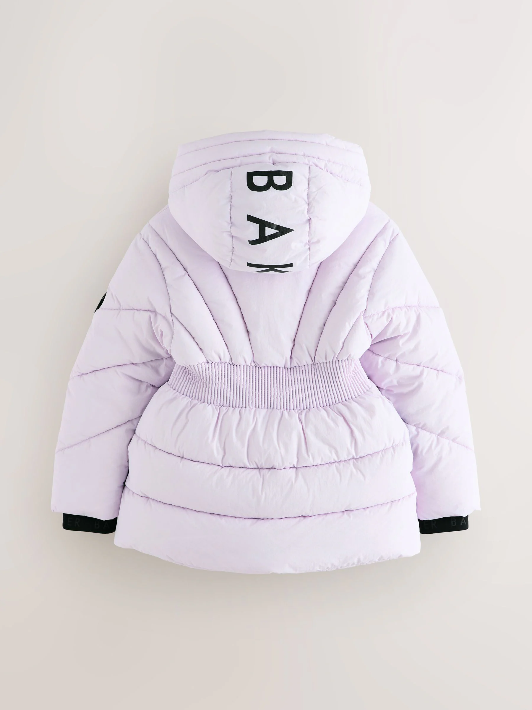 Baker by Ted Baker - Regenbestendige lila gewatteerde jas met plooitjes