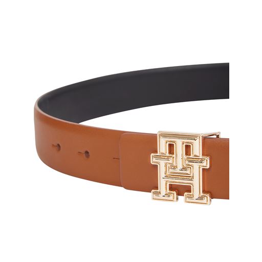 Tommy Hilfiger Monogram Bælte, Cognac/Black, 90 cm