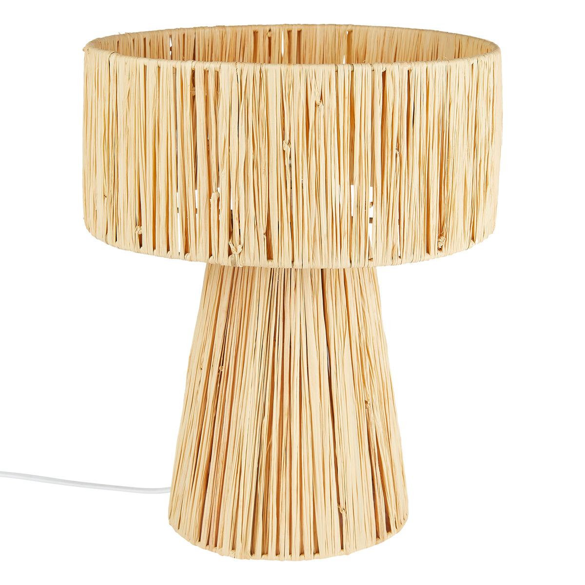 LAMPE RAPHIA ORANE NATUREL H.34CM