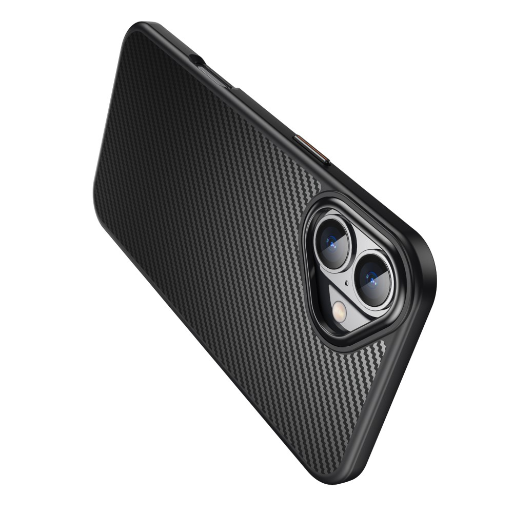 iPhone 16 MagSafe Hardcase Hülle im Carbon Look - Schwarz