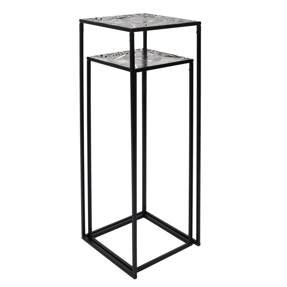 Sellettes gigognes en métal carrées (lot de 2) havana