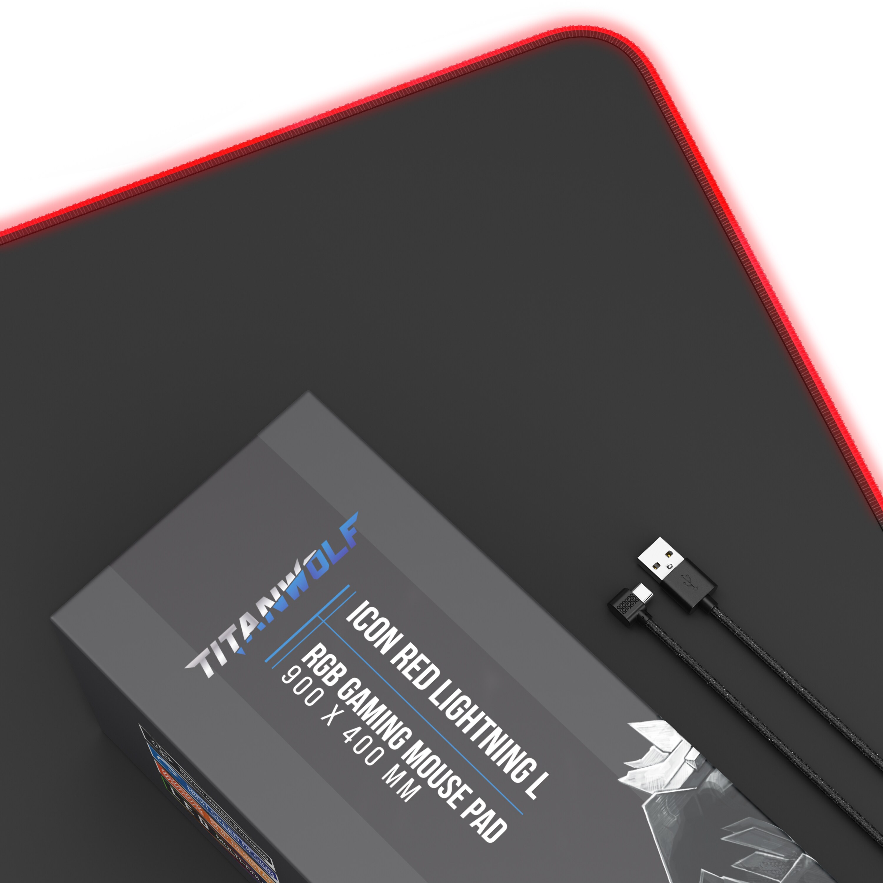 Titanwolf RGB Gaming Mauspad XL 900 x 400 mm Mousepad - verbessert Präzision & Geschwindigkeit