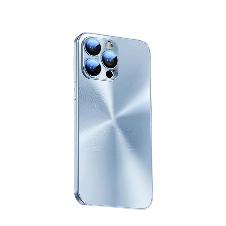 iPhone 15 Hybrid Hülle TPU Bumper Laser Hologramm Design mit Kameraglasschutz - Blau