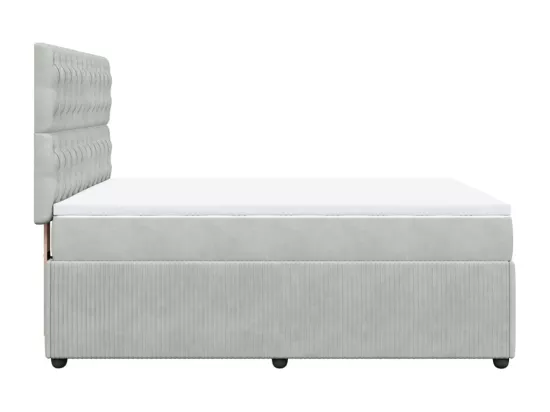 Sommier à lattes de lit et matelas Gris clair 140x190cm Velours