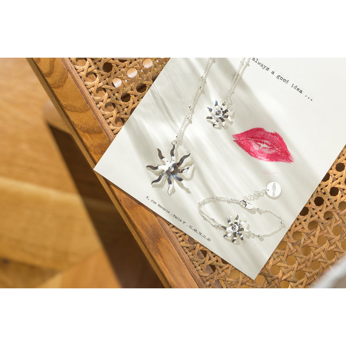 bracelet soleil plaqué argent - ÉOS