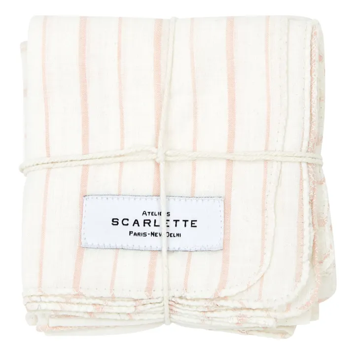 Scarlette Ateliers Serviettes de table Galerne - Set de 4 | Rose