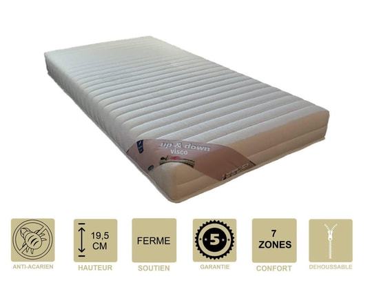 PROVENCE LITERIE - Matelas 120x190 x 19,5 cm Ferme + Oreiller Visco + Alèse - D...