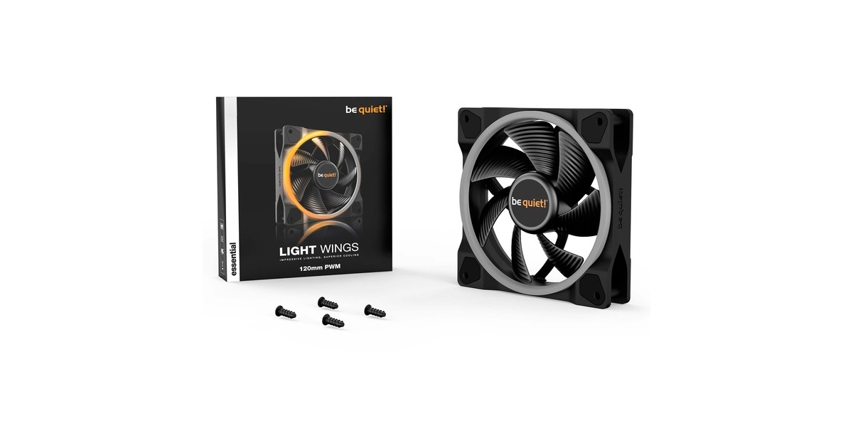 be quiet!Light Wings PWM RGB case fan  (Zwart, 120 x 120 x 25 mm)