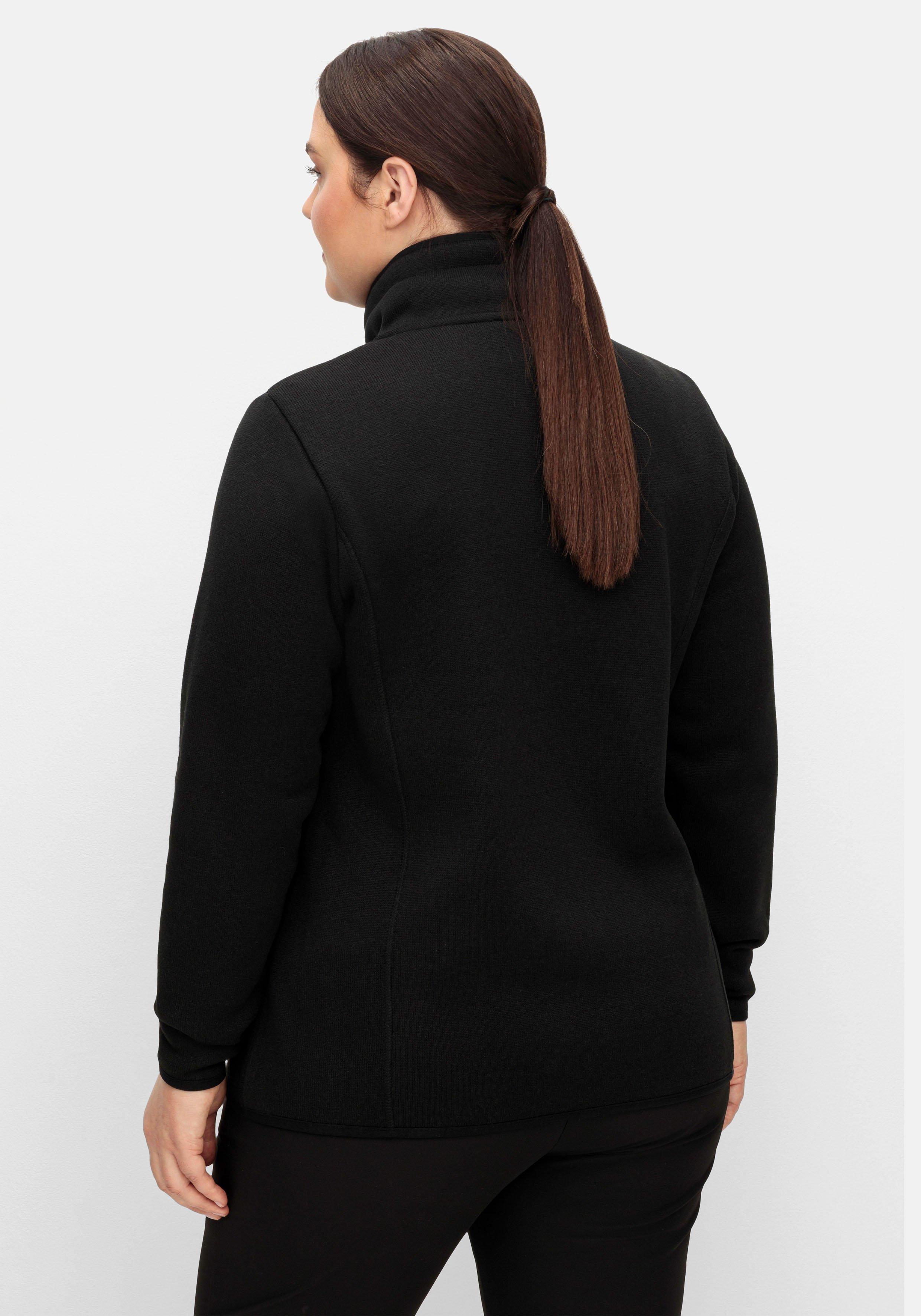 Funktionsjacke aus Strickfleece, mit Stehkragen
