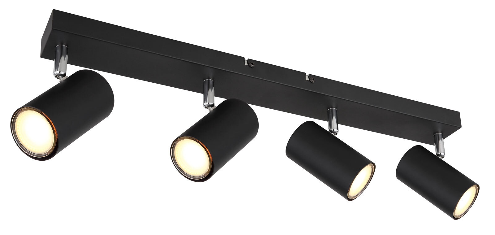 GLOBO Retrofit Deckenlampe mit 4 Spots ROBBY 56 cm schwarz