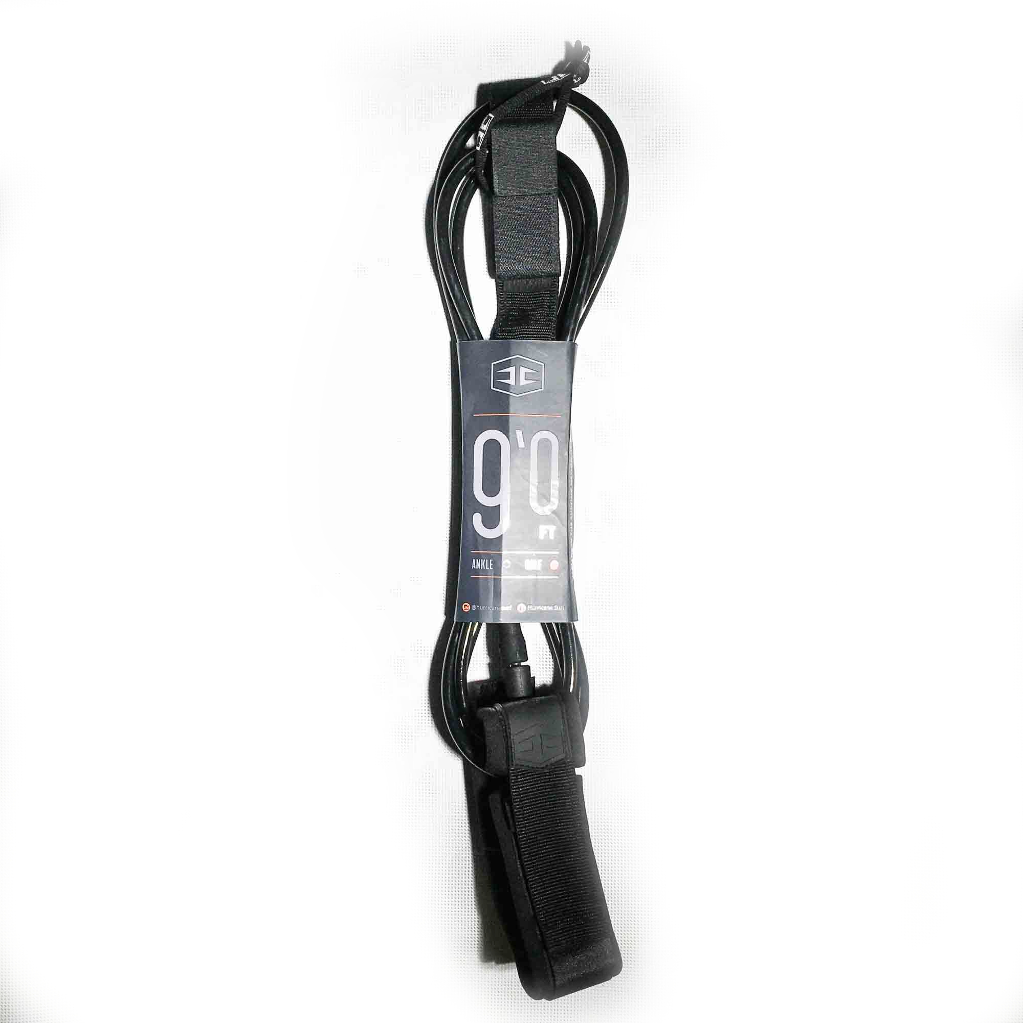 HURRICANE Leash Double Swivel 9' Calf  - 8 mm Midnight black