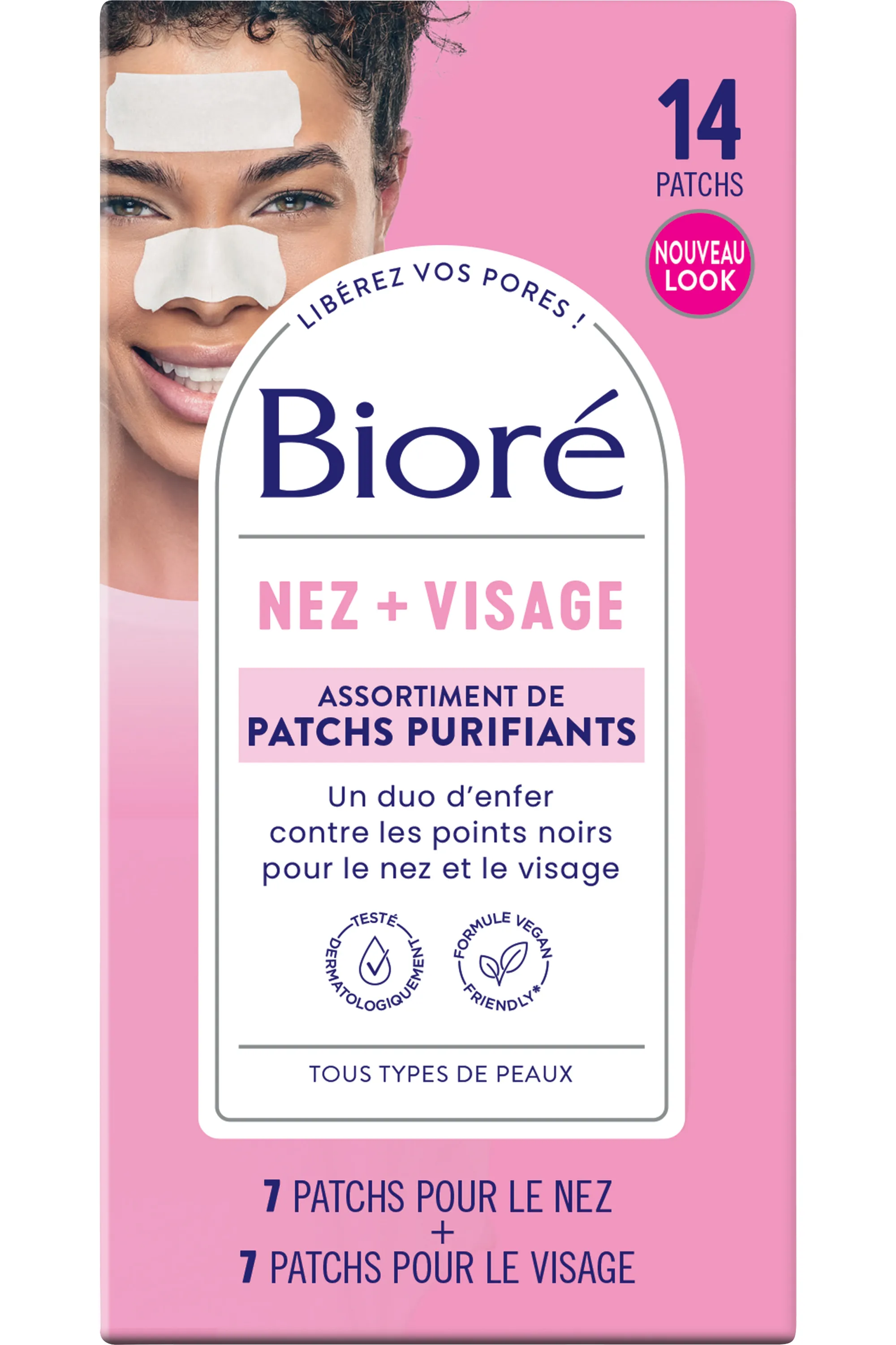 Bioré Assortiment de 14 patchs purifiants nez et visage