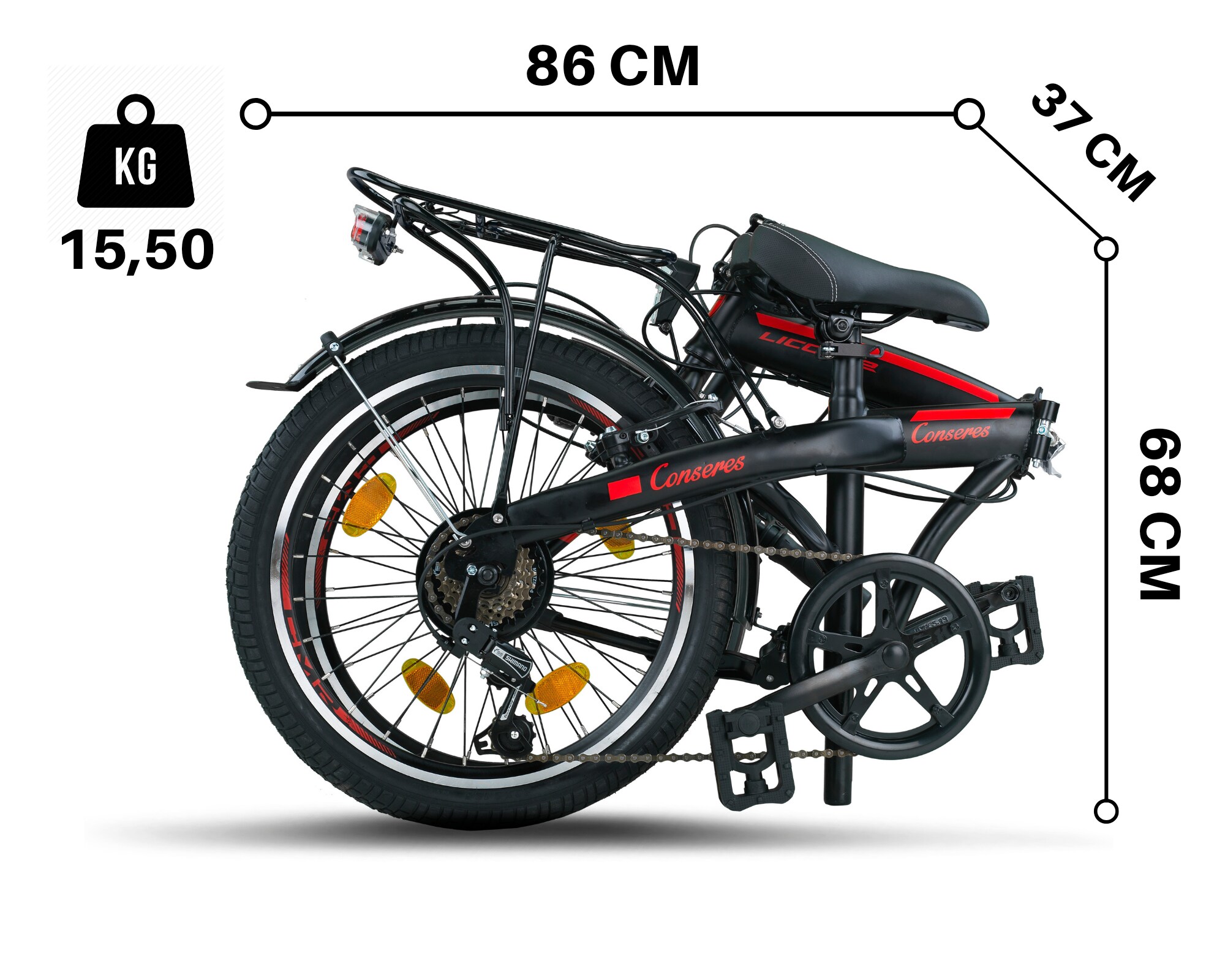 Licorne Bike Conseres Premium Falt Bike in 20 Zoll - Fahrrad für Herren, Jungen, Mädchen und Damen - Shimano 6 Gang-Schaltung - Hollandfahrrad