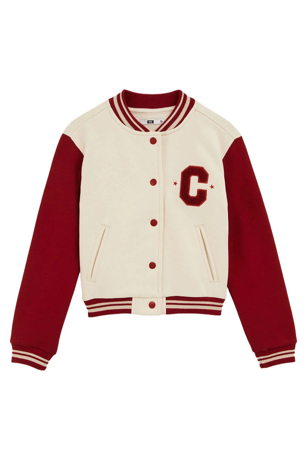 WE Fashion bomberjasje rood/wit