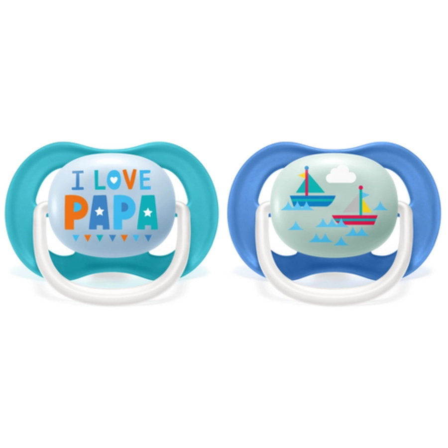 Philips Avent Schnuller ultra air SCF08003 Collection Happy 6-18m Boy MamaBoat im Doppelpack