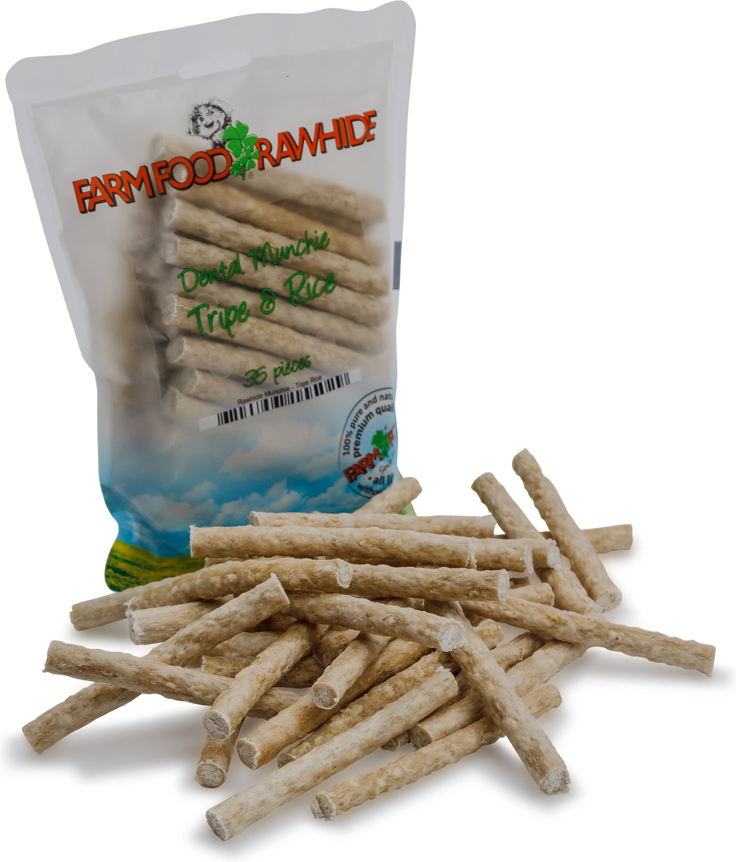 Farm Food gebitsverzorgende snack Rawhide gemengd vlees 35 stuks