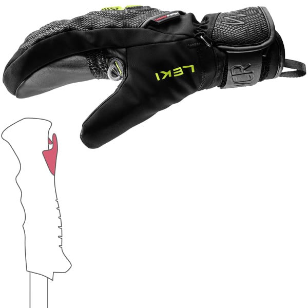 Moufle ski LEKI WCR C-TECH 3D JR MITT BLACK/YELLOW