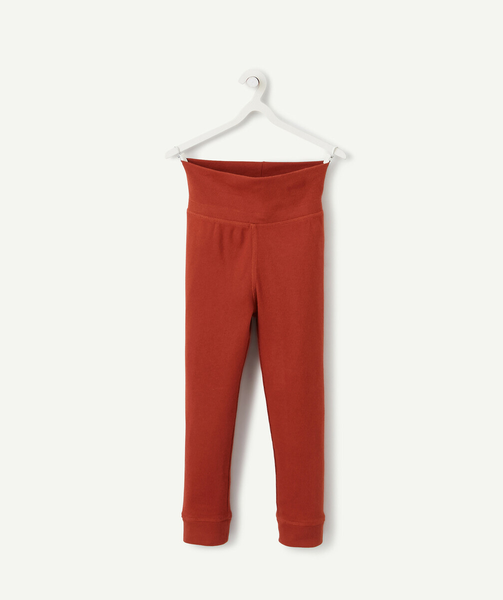 LE LEGGING ÉVOLUTIF CÔTELÉ BRIQUE EN COTON PIMA