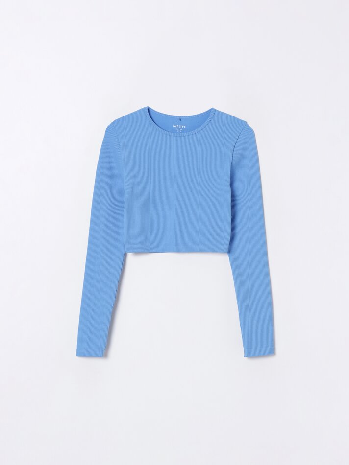 Camiseta sem costura - Azul claro