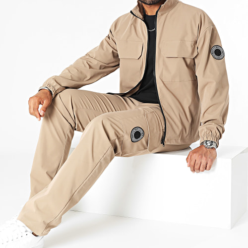Ensemble Veste Zippée Et Pantalon Jogging 0032 0030 Beige