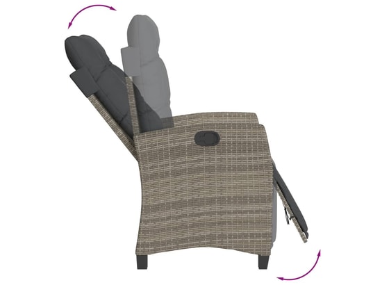 VIDAXL - Ensemble table et chaises Ensemble à manger de jardin 9 pcs coussins gris résine tress...