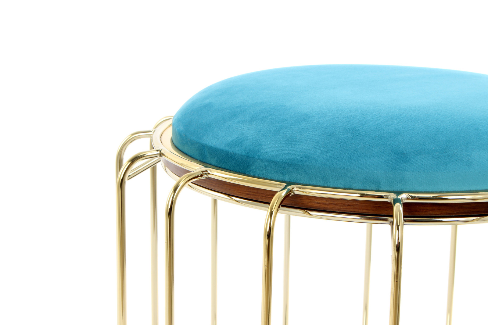 Tisch-Hocker COMFORTABLE - grün-gold - Metall