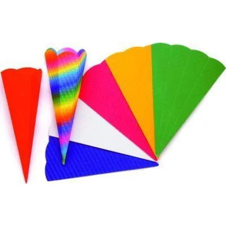 Goldbuch Bastelschultüte Welle, weiß, 70cm, rund