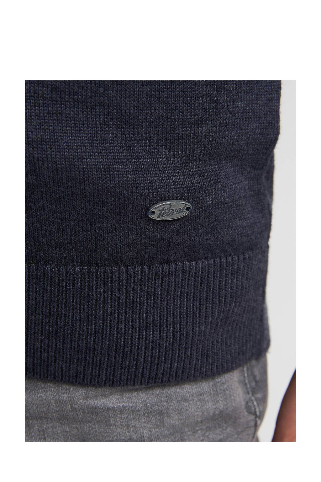 Petrol Industries sweater marine fijn gebreid