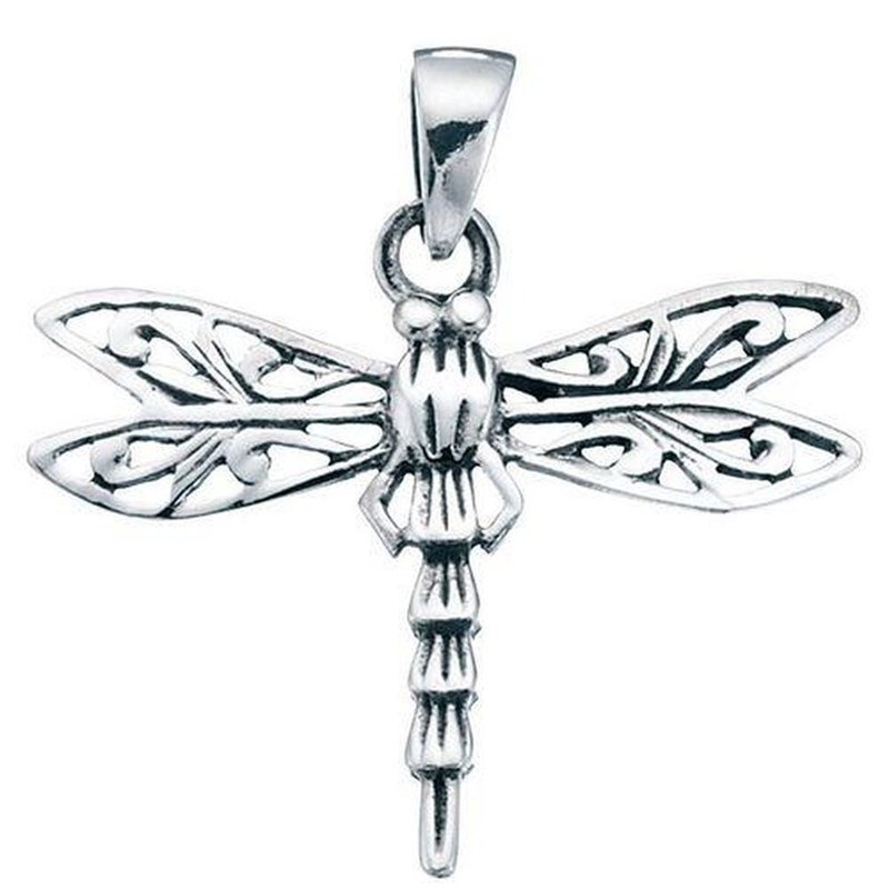Collier libellule et sa Chaine de 51 cm en argent 925/1000