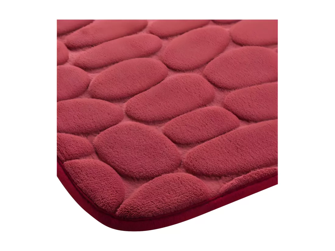 Tapis de Bain 40 x 60 cm Ricochet Framboise - Microfibre Relief