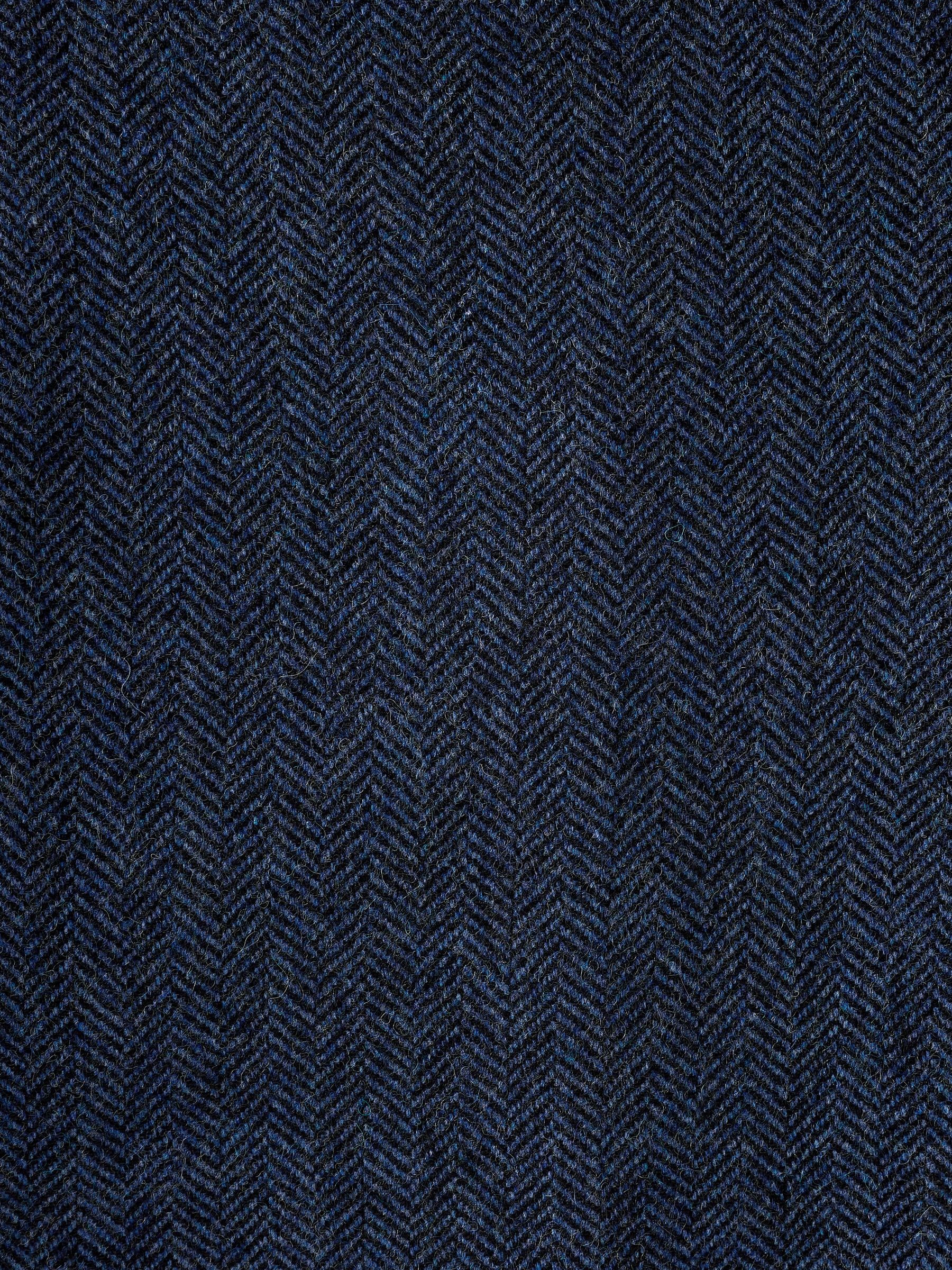 Blauw - Slim Fit - Blazer met visgraatmotief en hoog wolgehalte