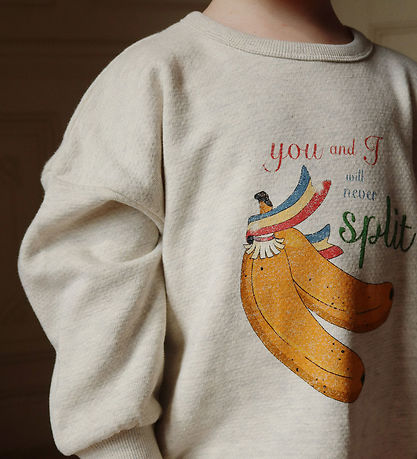 Konges Sløjd Sweatshirt - Loupy Lou - Hellgrau-Meliert m. Print