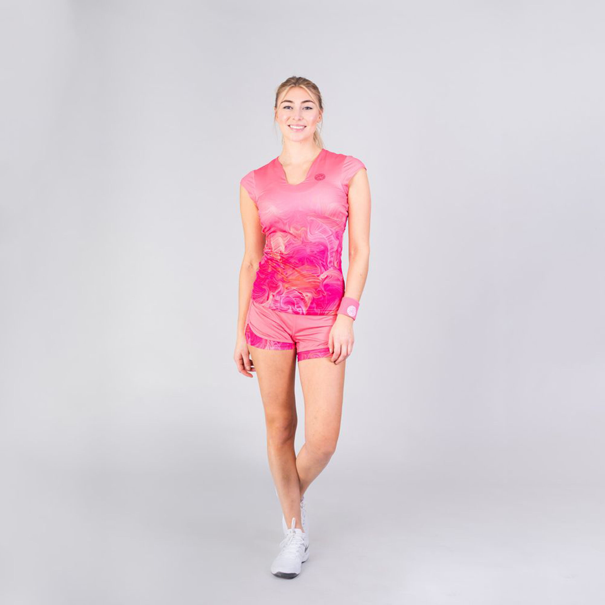 BIDI BADU Bella 2.0 Tech V-Neck T-shirt Femmes - Pink , Multicouleur