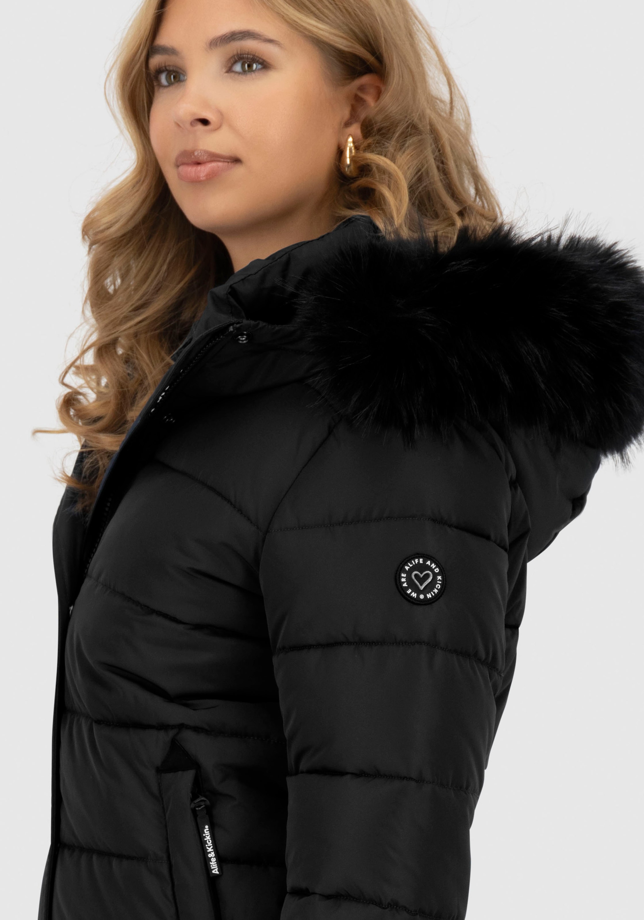 Alife & Kickin Steppjacke »SunndustAK A« mit Kapuze hochwertige Winterjacke mit abnehmbarem Fellimitat