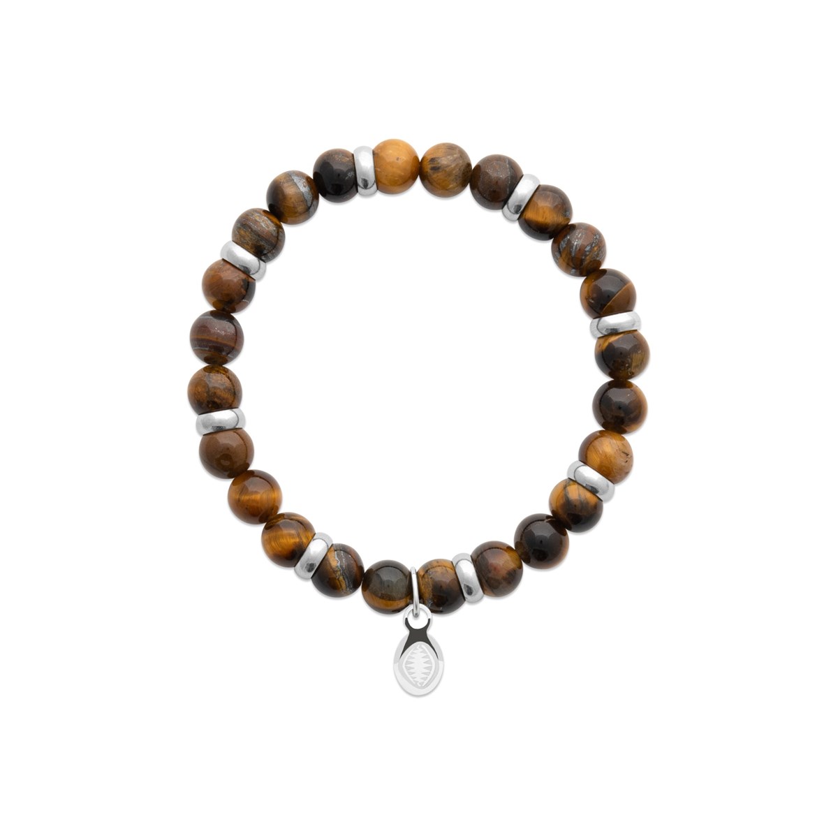 Bracelet pierres naturelles Oeil de Tigre Acier