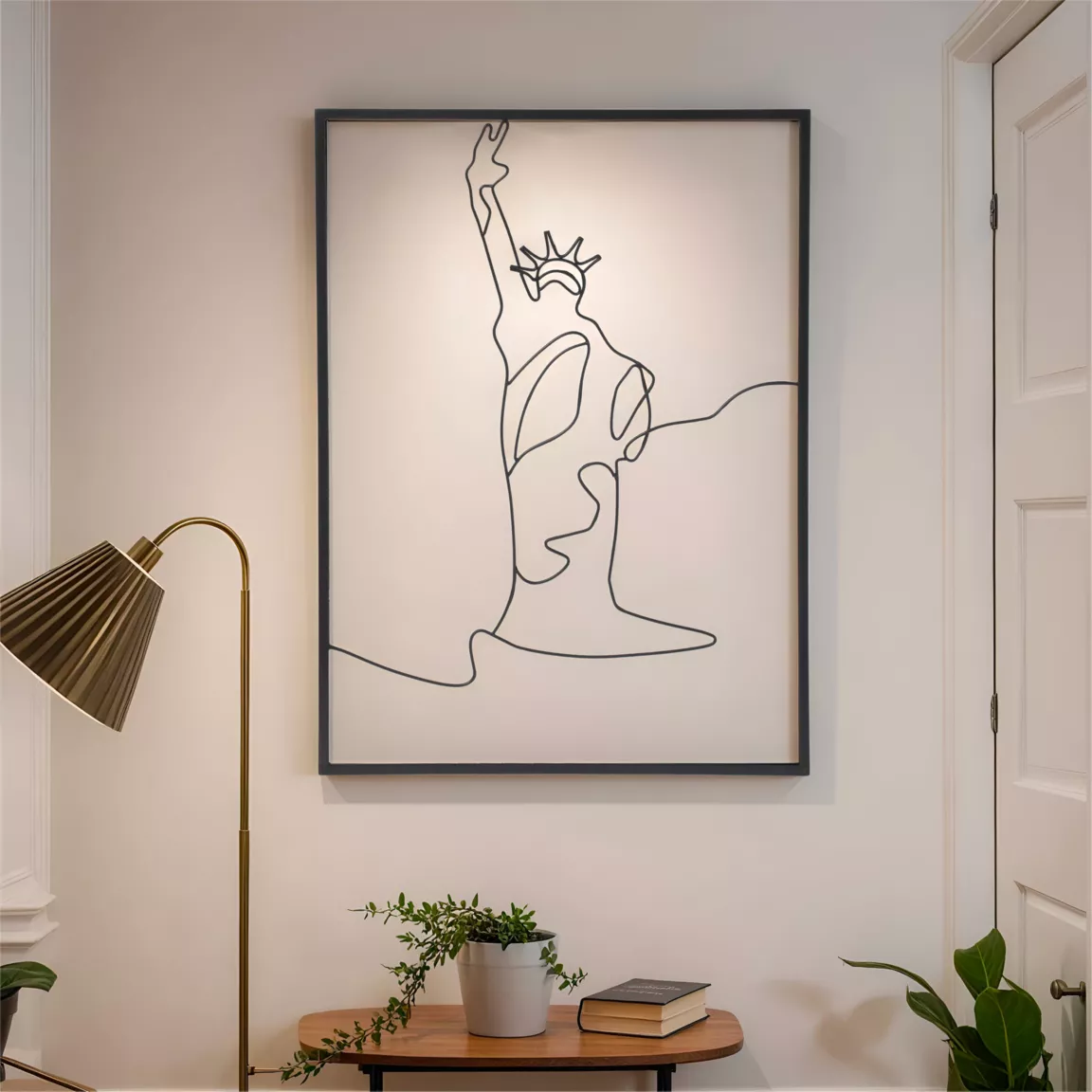 Décoration murale en métal (H80 cm) Statut de la Liberté Noir