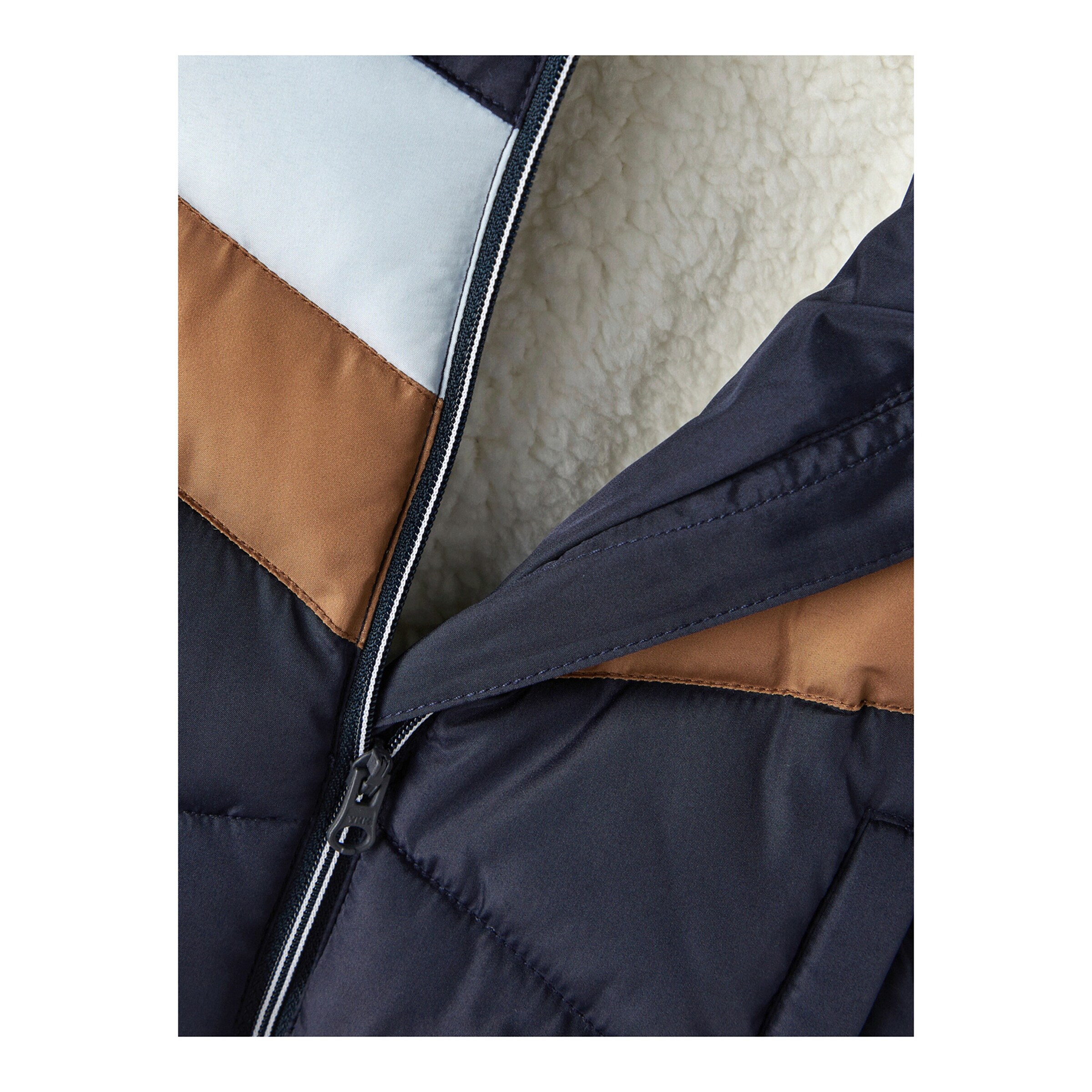 NAME IT Steppjacke mit Kapuze Teddyfell marine