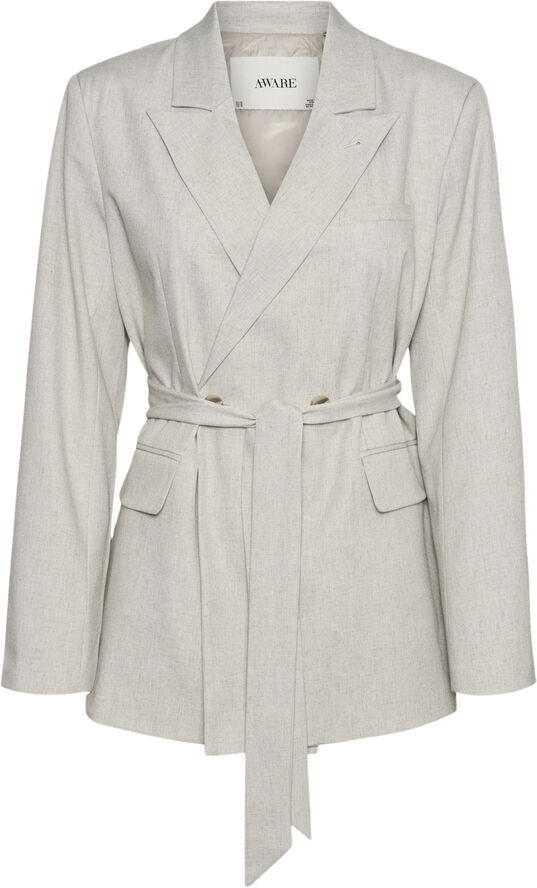 Vero Moda VMOMARI LS BELT BLAZER VMA Light grey melange