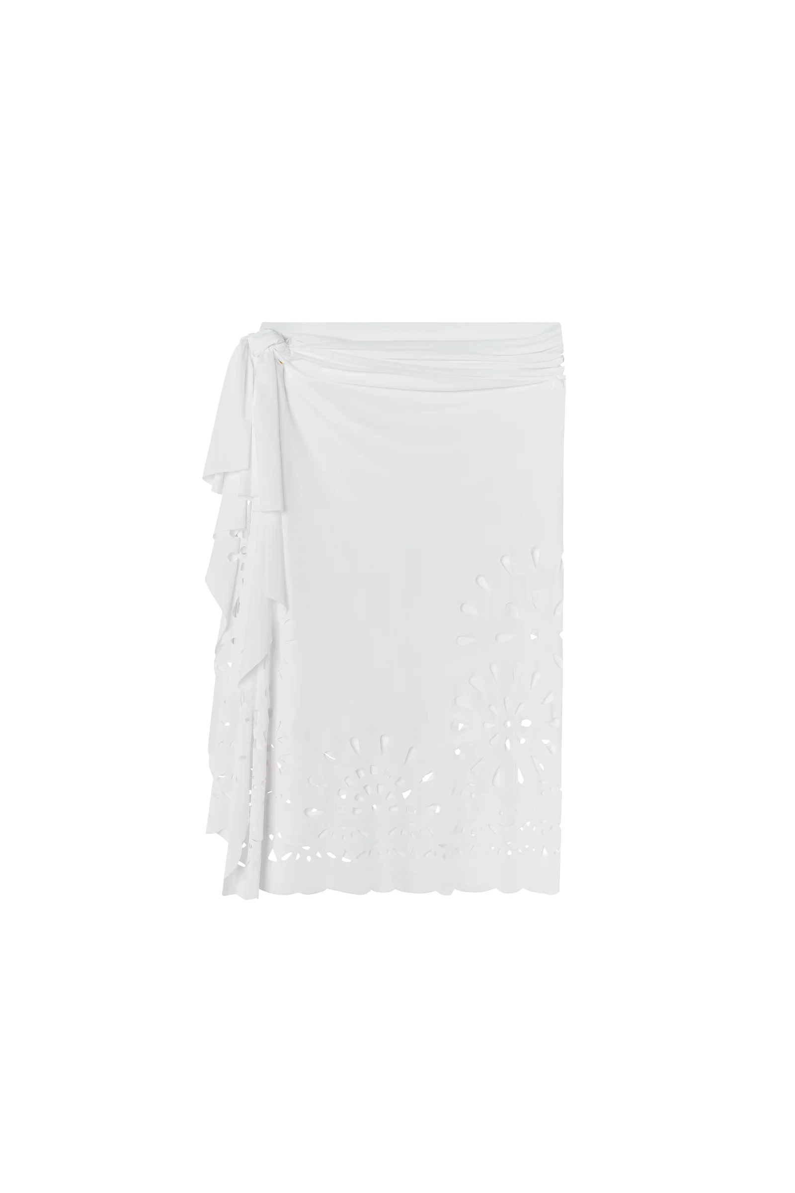 keya Long paréo blanc à motifs rosaces Blanc