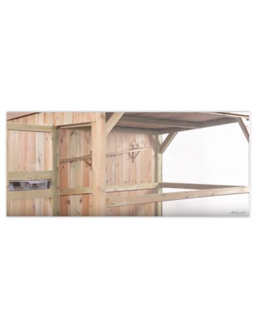 Voldux Volière R4 Deurtje Links Bouwpakket - Vogelverblijven - 250x150x190 cm Naturel