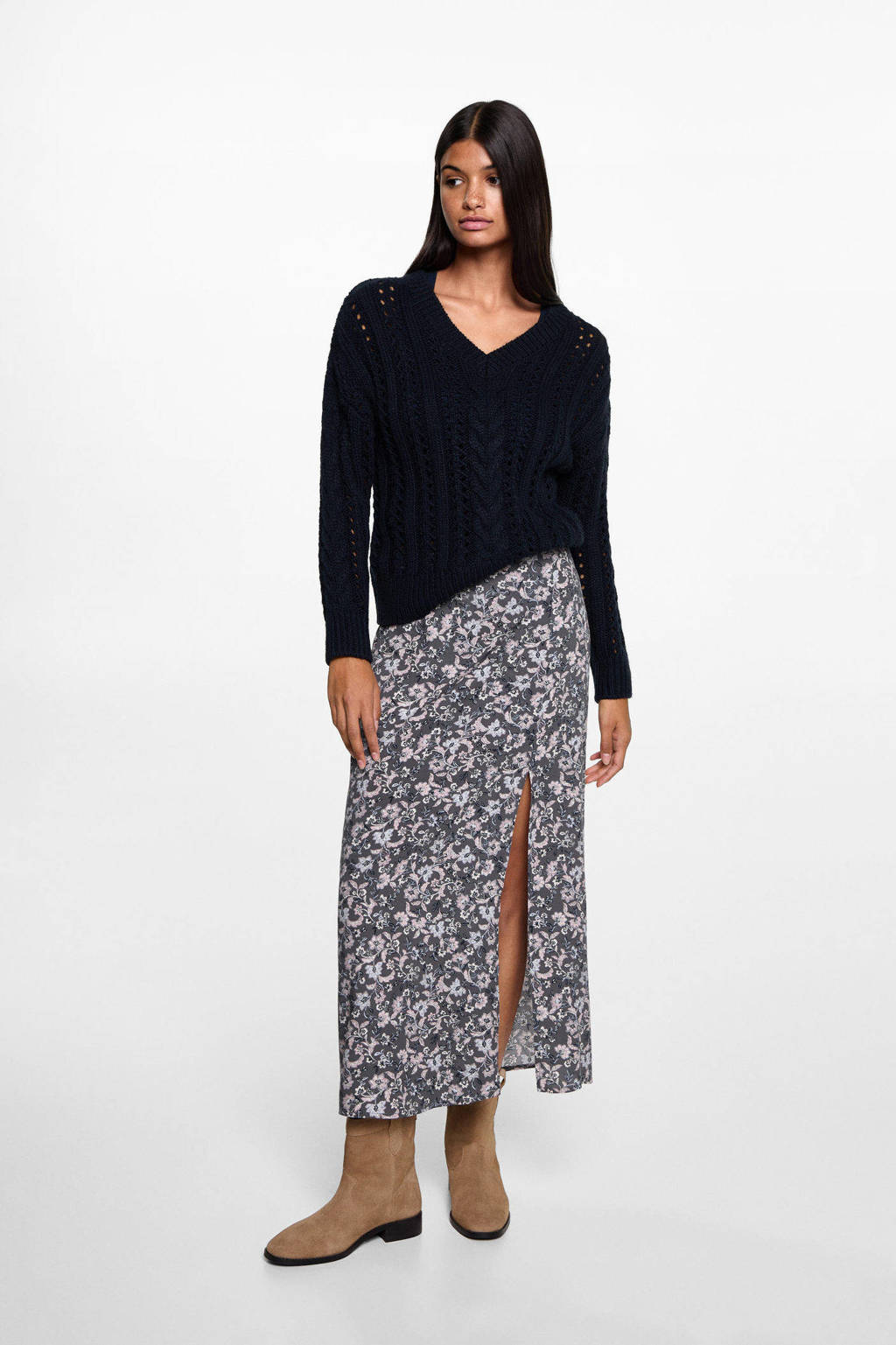 MANGO TEEN maxi rok blauw