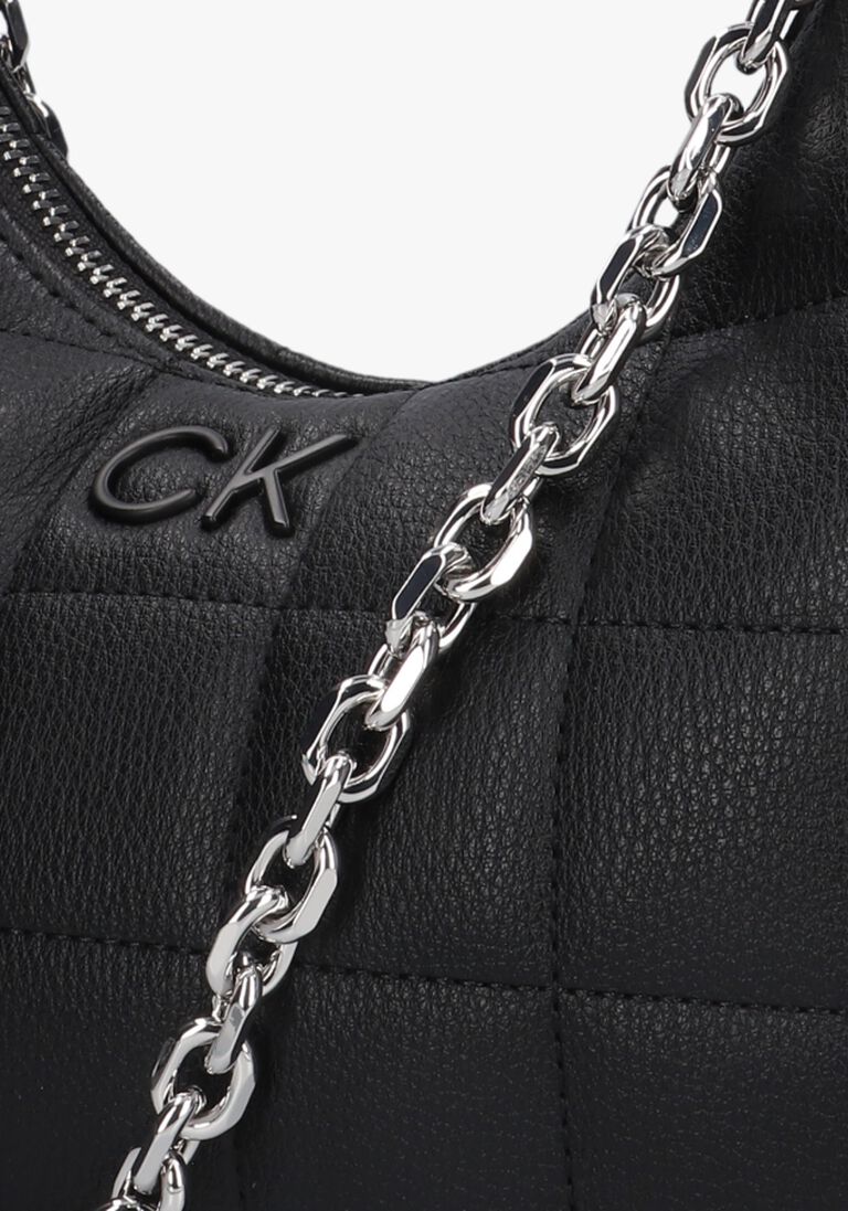 CALVIN KLEIN zwarte calvin klein schoudertas square quilt chain shoulder bag